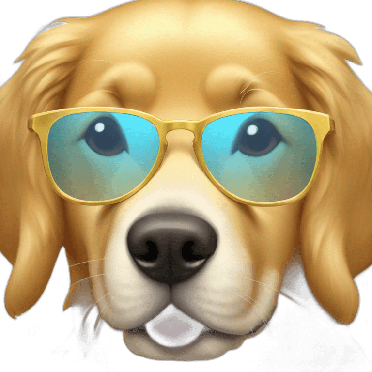 A golden retriever with glasses of water  emoji