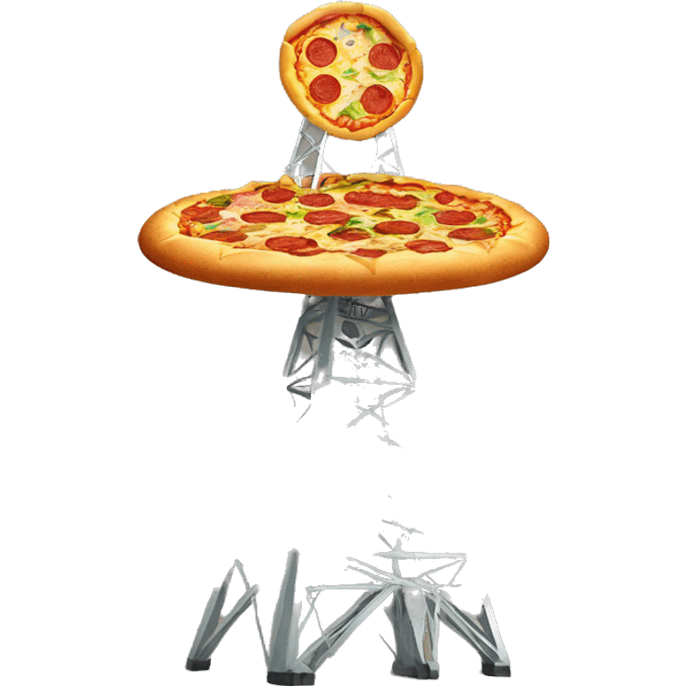 Radio tower with pizza on top emoji