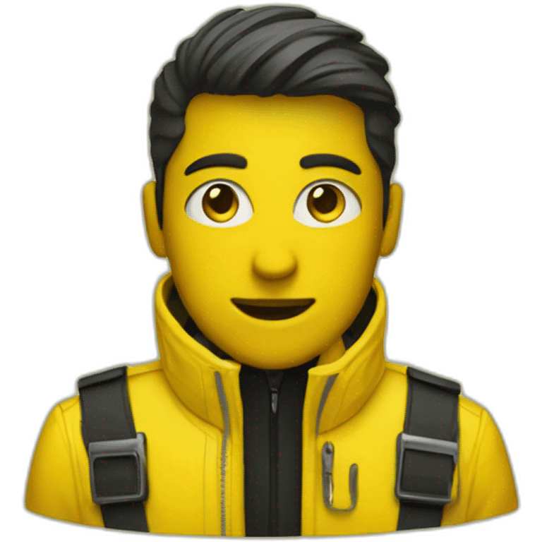 Securityguard in yellow Jackett on a Music festival emoji