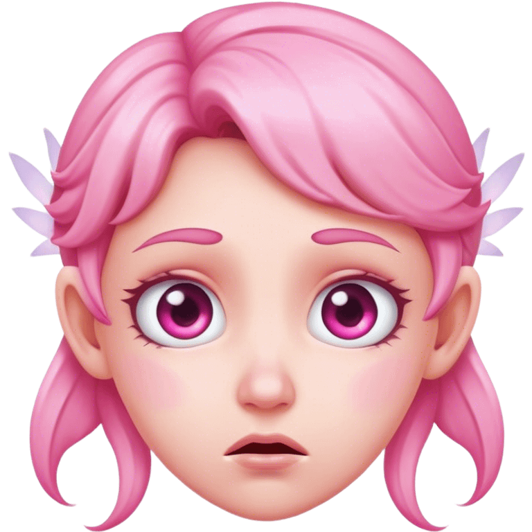 pink fairy face worried emoji