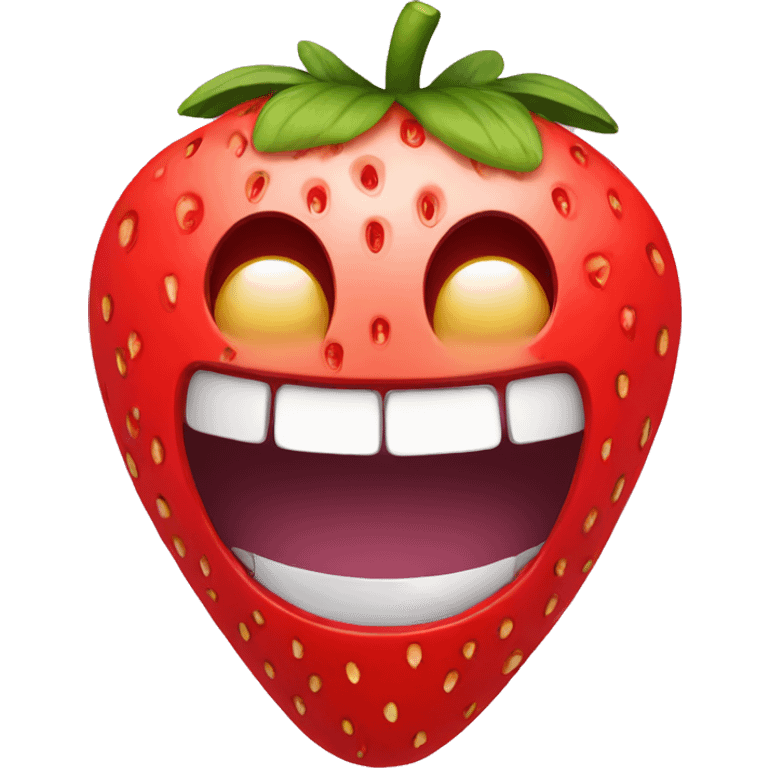 Laughing emoji in form of strawberry  emoji