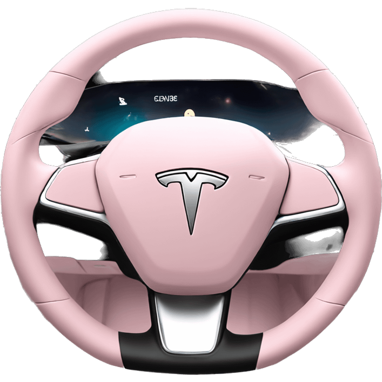 Pink Tesla model 3 interior view emoji