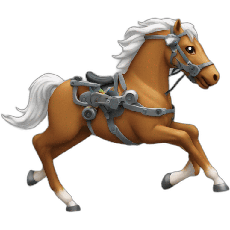 Mechanical running horse emoji