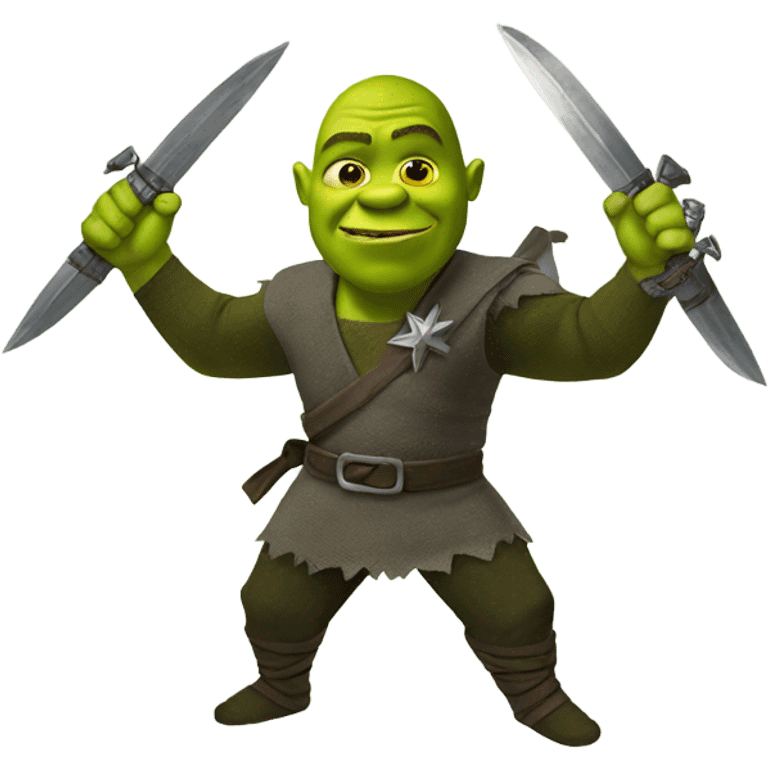 Shrek with ninja star  emoji