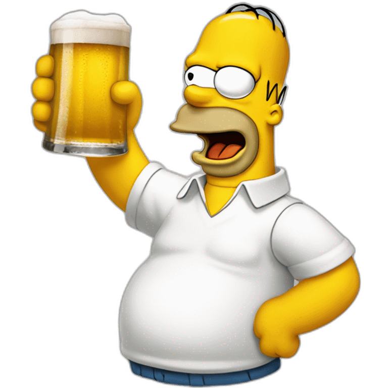 Homer simpson with beer emoji