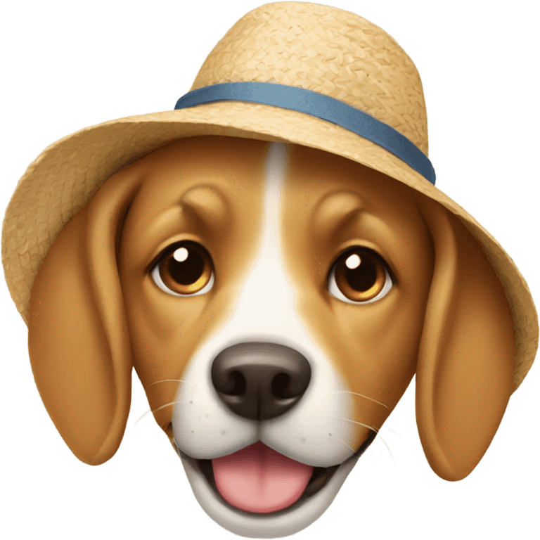 Dog with sunhat emoji