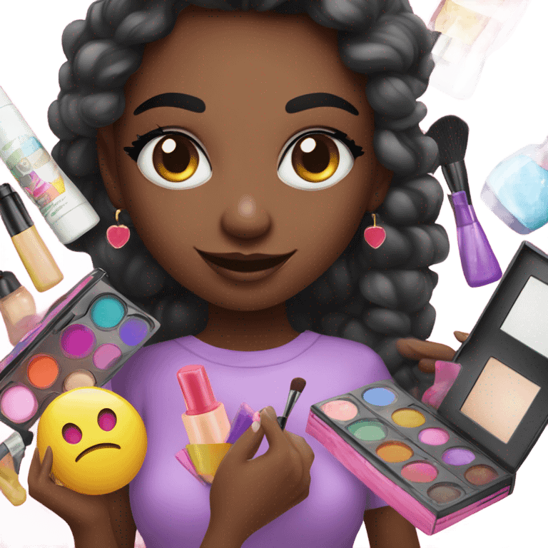 Girl and makeup kit emoji