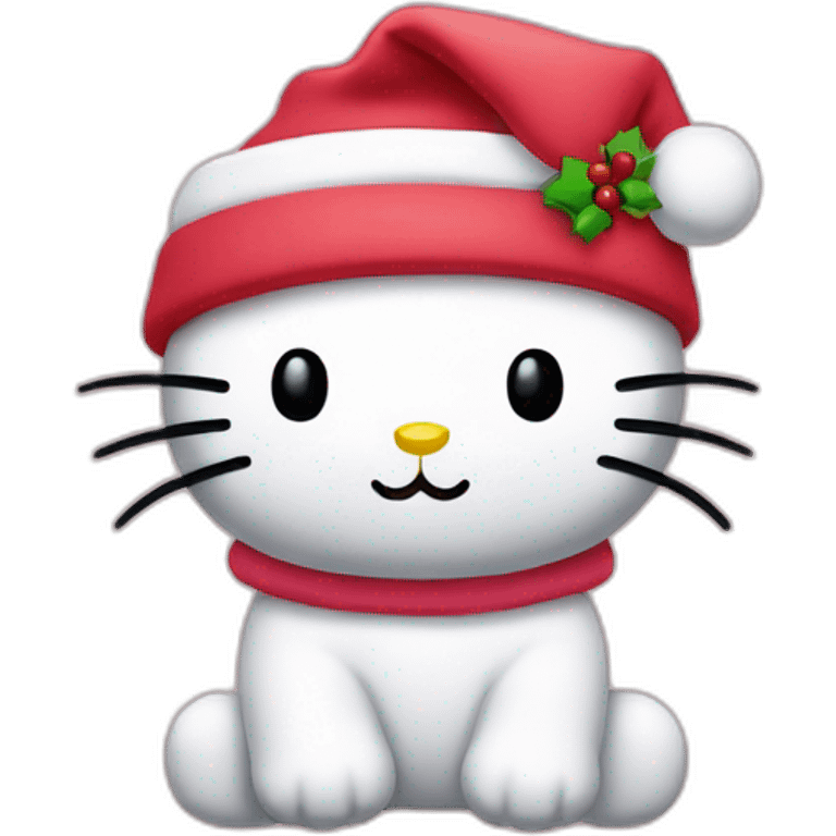 Hello Kitty con gorro de papá noel emoji