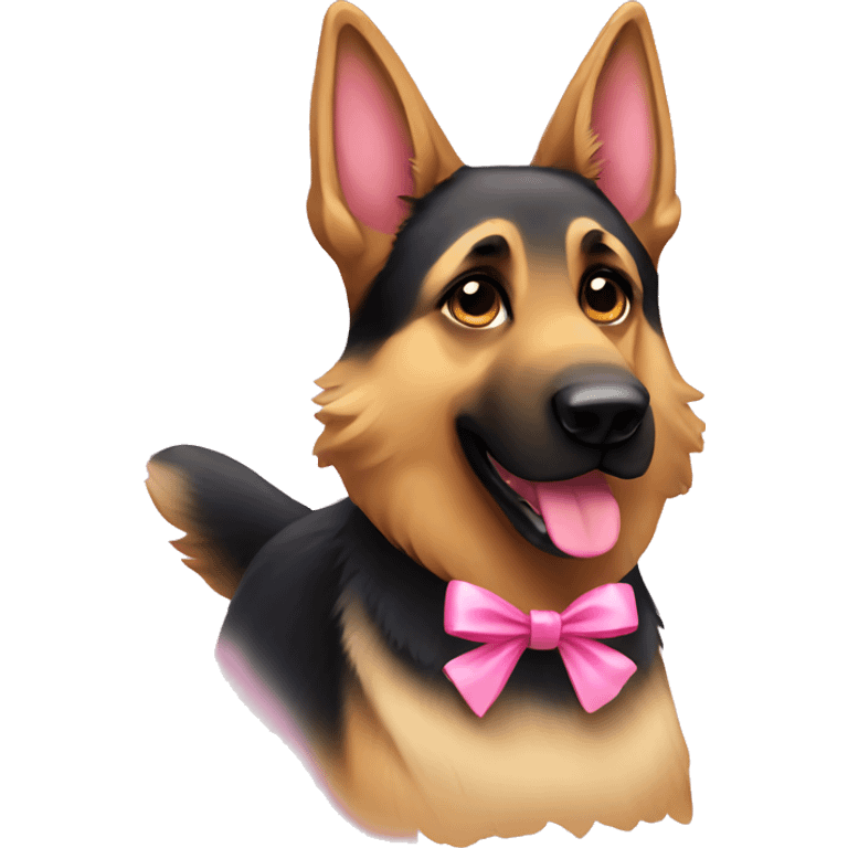 german shepherd with pink bow  emoji