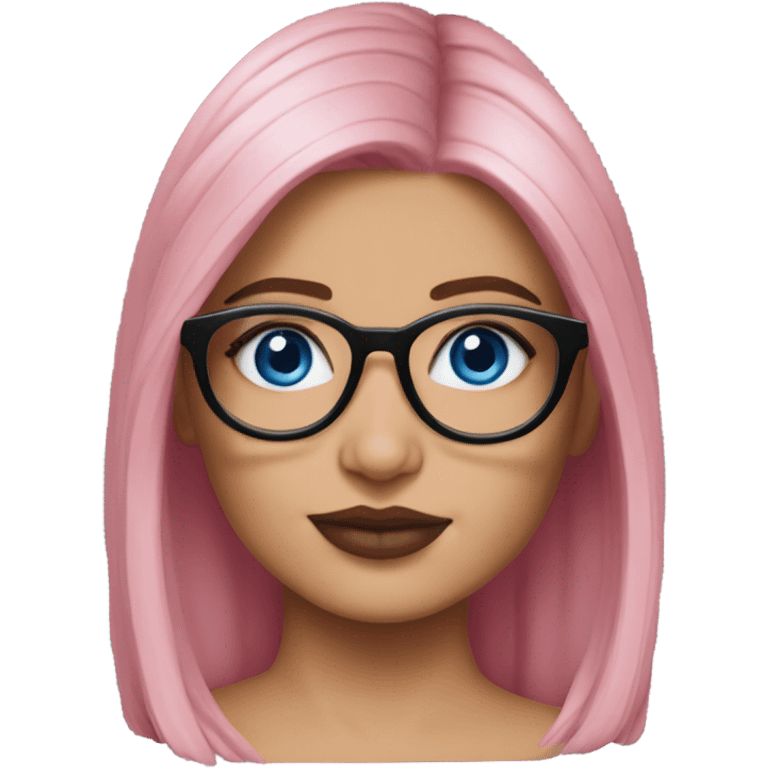 Realistic kylie jenner pink hair blue eyes and glasses  emoji