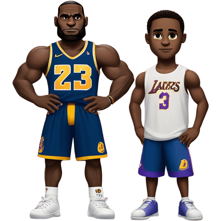 King lebron james and prince bronny protecting the house in california emoji