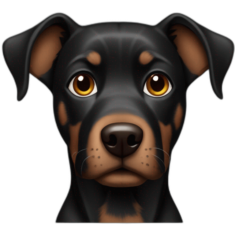 Black brown dog emoji