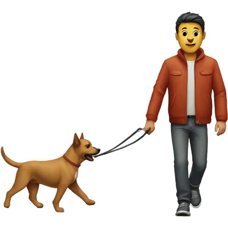 Dog walking human  emoji