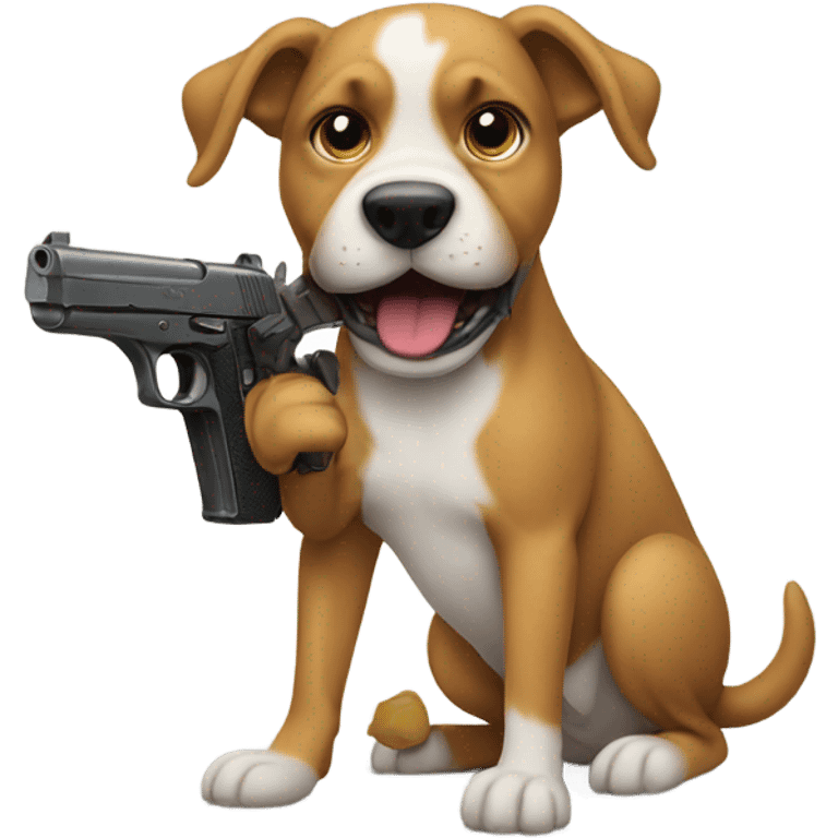 Dog with a gun emoji