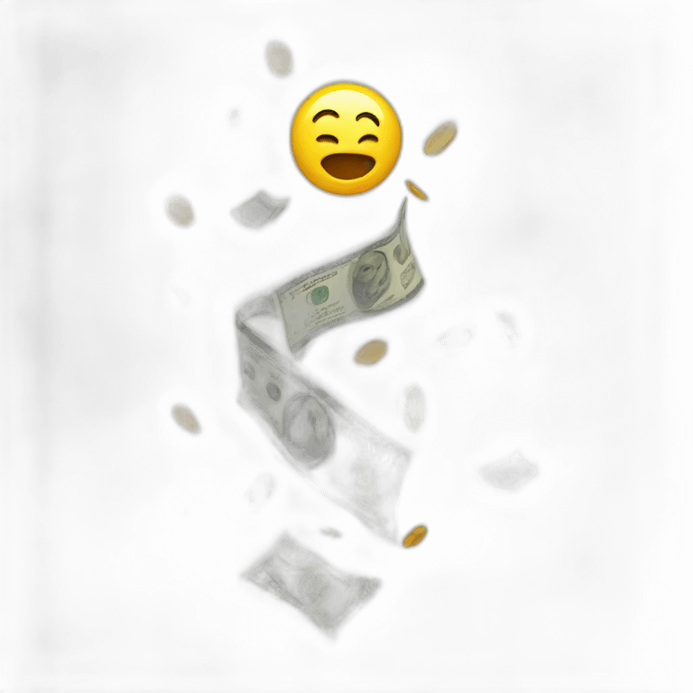 Money falling emoji