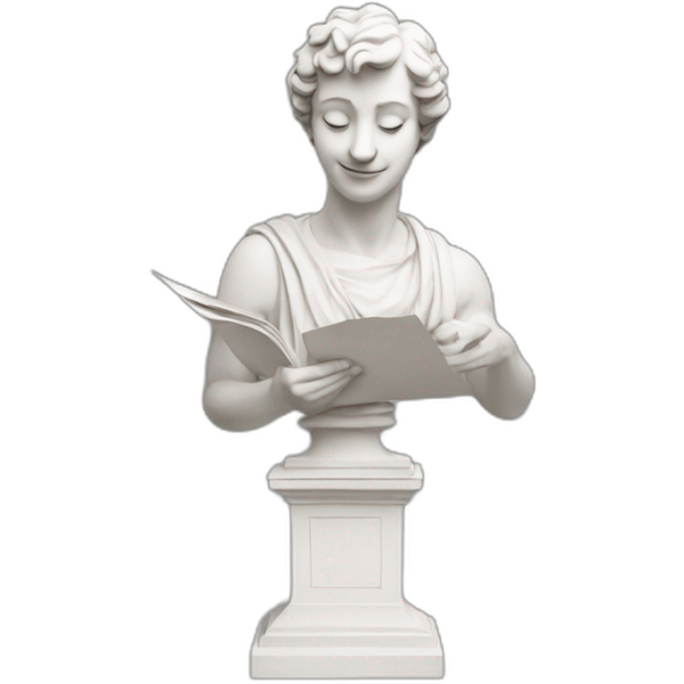 statue holding papers italy emoji