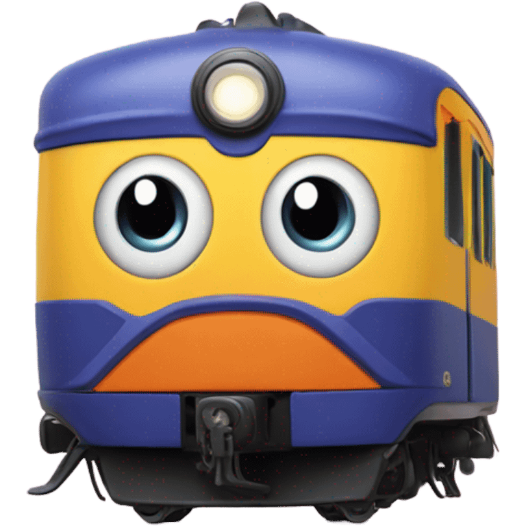 Electric Train with Kirby eye style  emoji