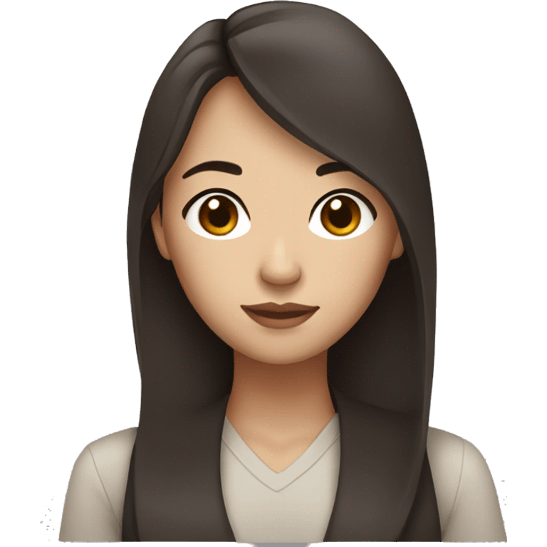 woman with brown hair brown asian eyes and freckles on the face emoji