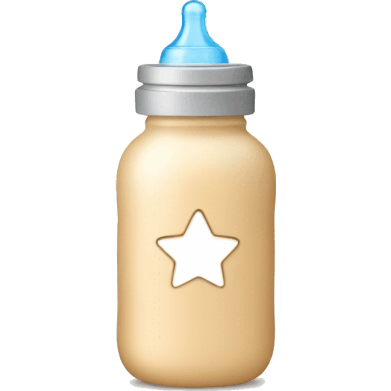 beige baby bottle with stars emoji