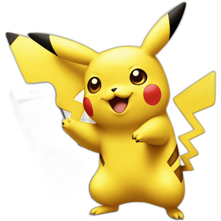 Pikachu with iPhone emoji