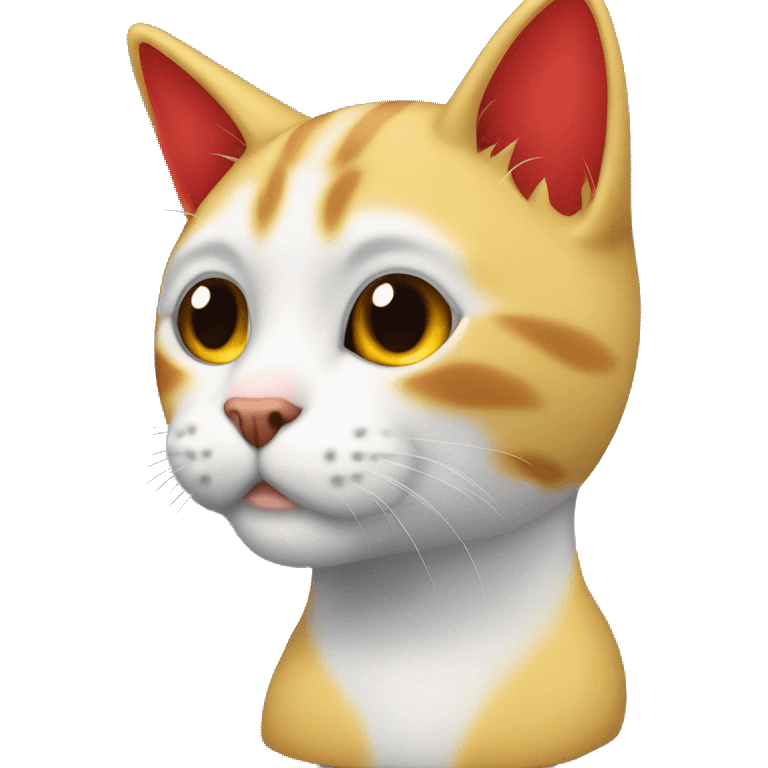 Gato color amarillo azul y rojo gato sentado, mascota gato, banera de colombia  emoji