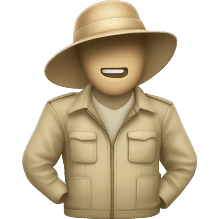 gardener pith helmet beige jacket emoji