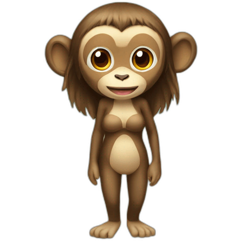 Female monkey full body on the beach emoji