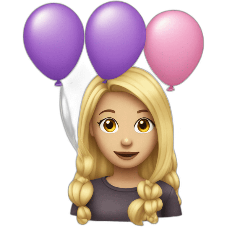 blonde girl balloons emoji