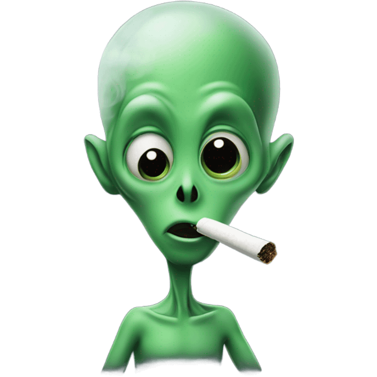 alien smoking a joint emoji