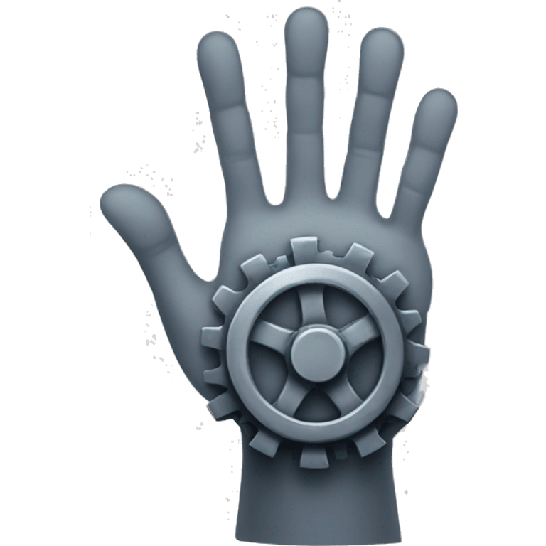 a hand with a gear emoji