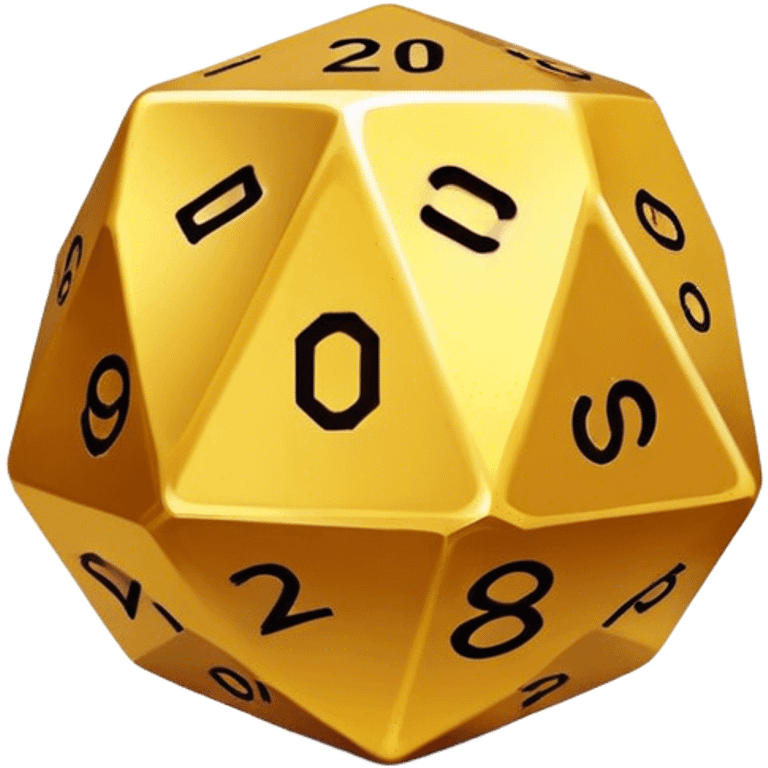 gold d20 with no symbols emoji