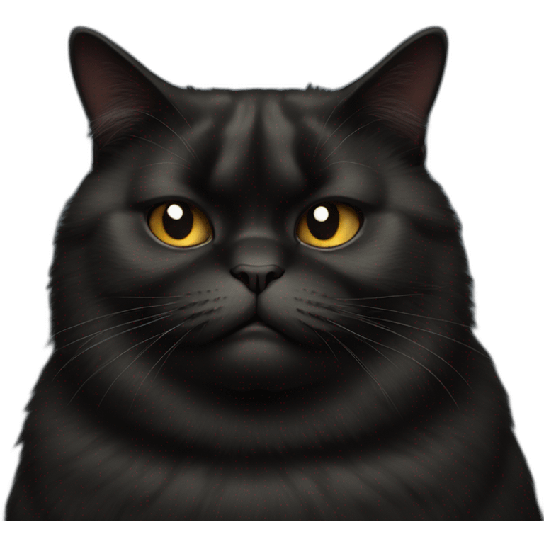 grumpy fat black cat emoji