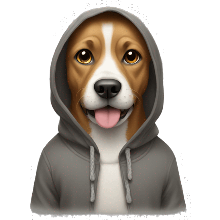 Dog wearing hodie emoji