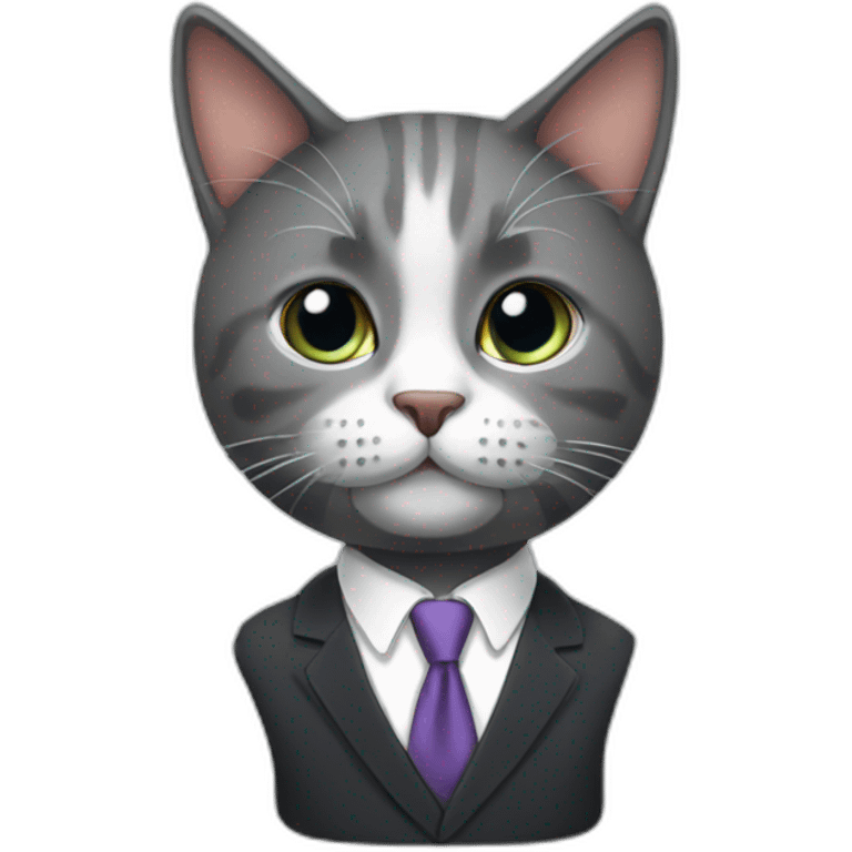 Cat with a suit emoji