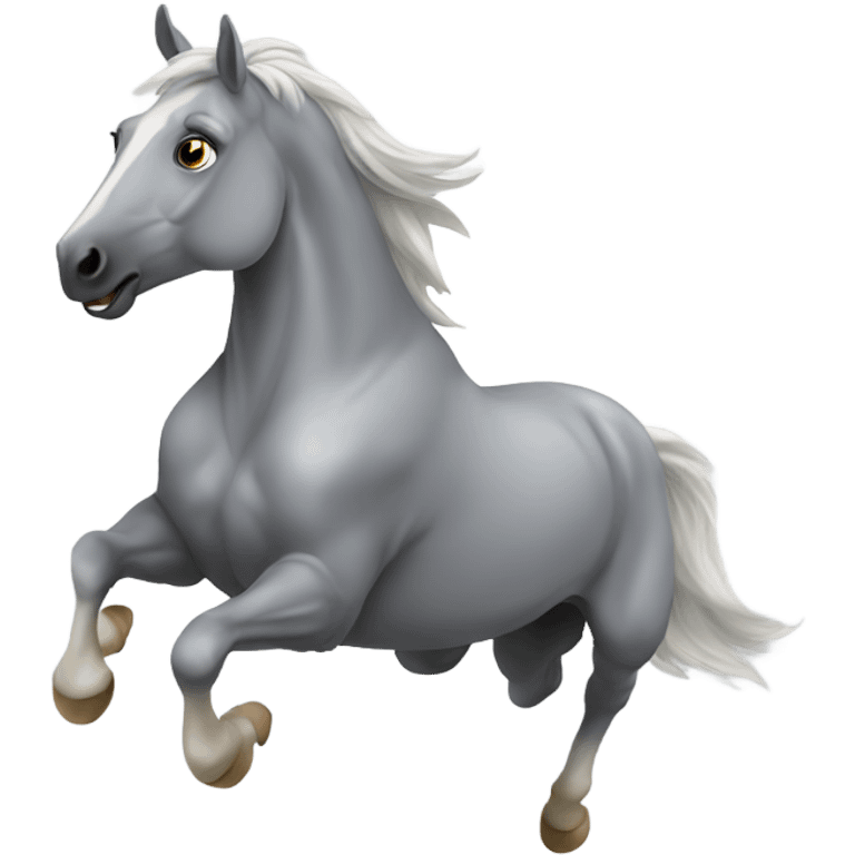 Grey horse jumping emoji