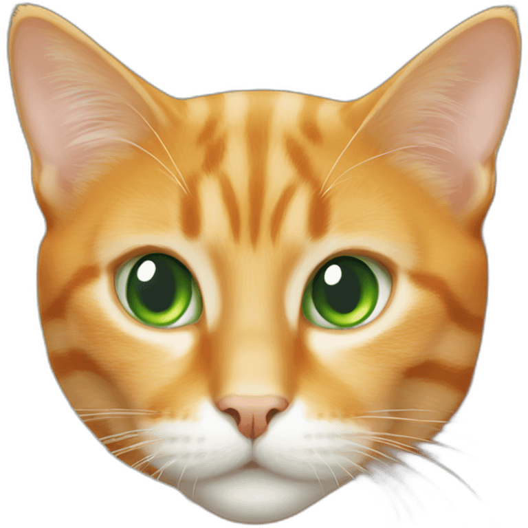 Orange cat with green eyes and white spot at forehead emoji