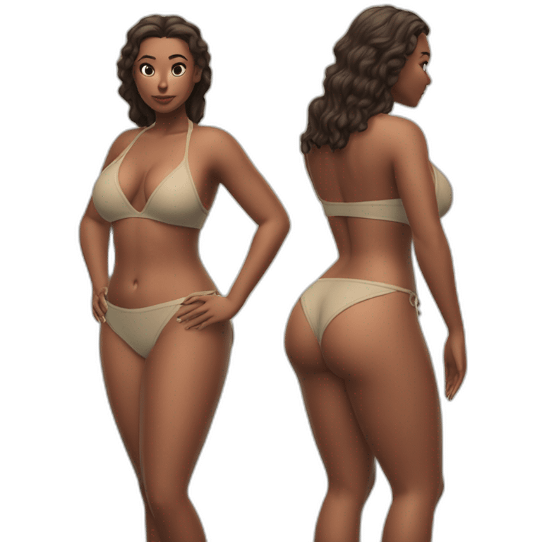 Slim-thicc woman bikini hands on hips pose (beach body) emoji