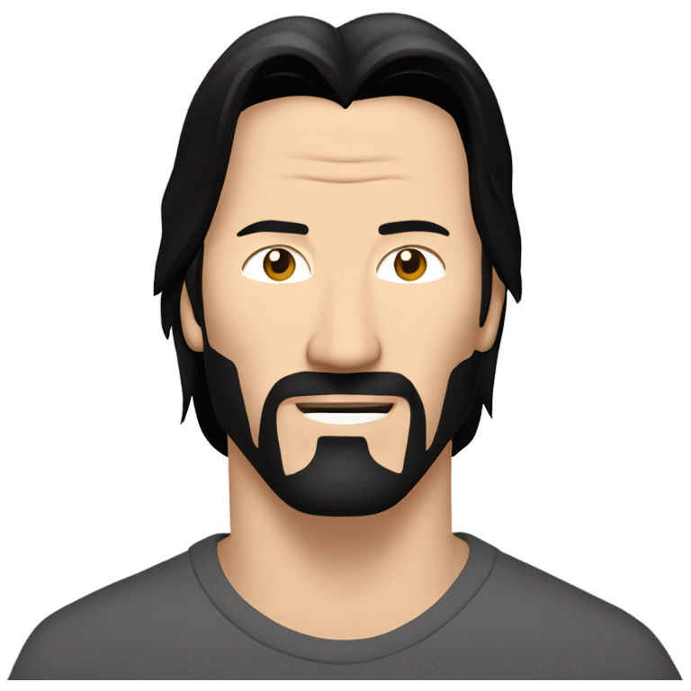 Keanu reevs without beard and wearing a t-shirt emoji