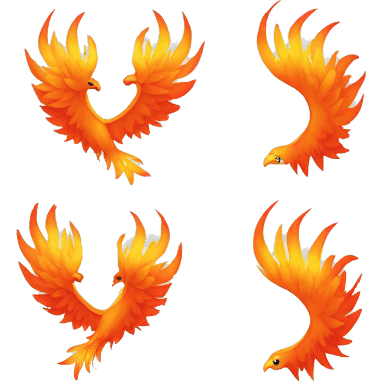 simple style head's fire phoenix emoji