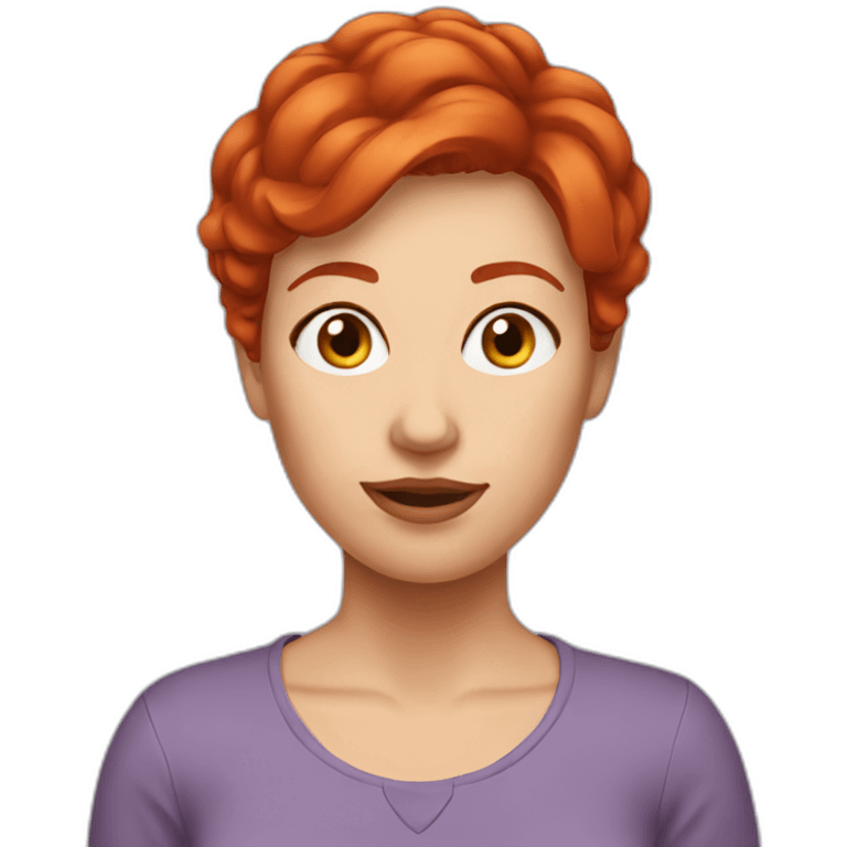 short hair redhead mother emoji