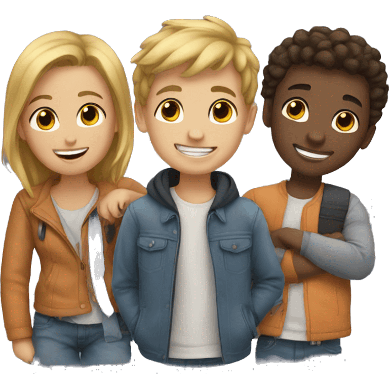 Boy with friends  emoji