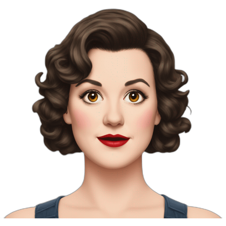 Melanie lynskey in eighties makeup emoji