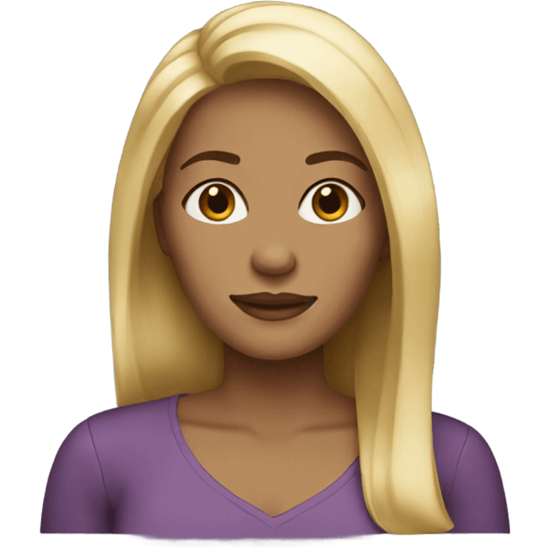 blonde woman straight hair emoji