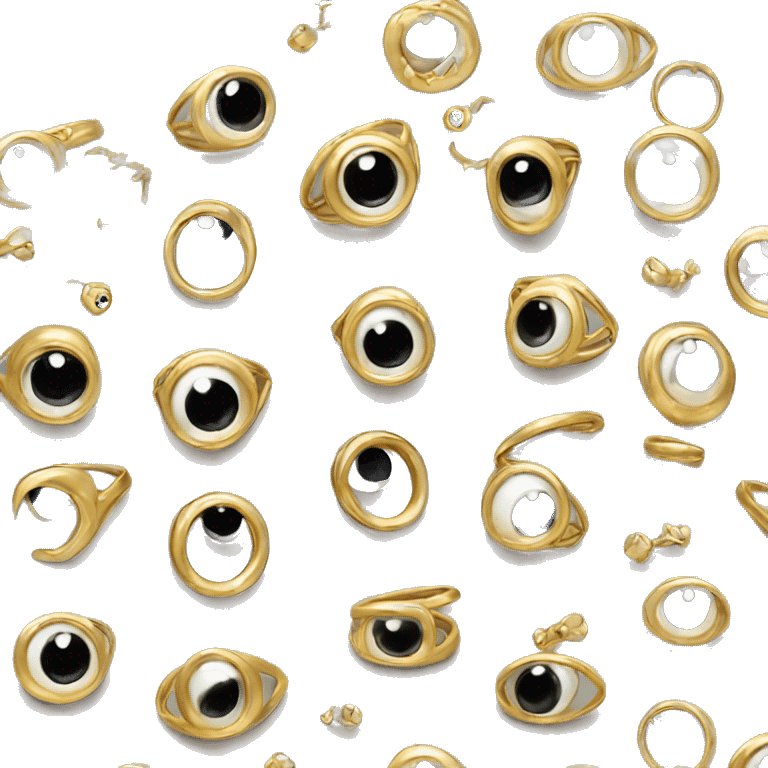 very thin gold ring studded with eyeballs emoji