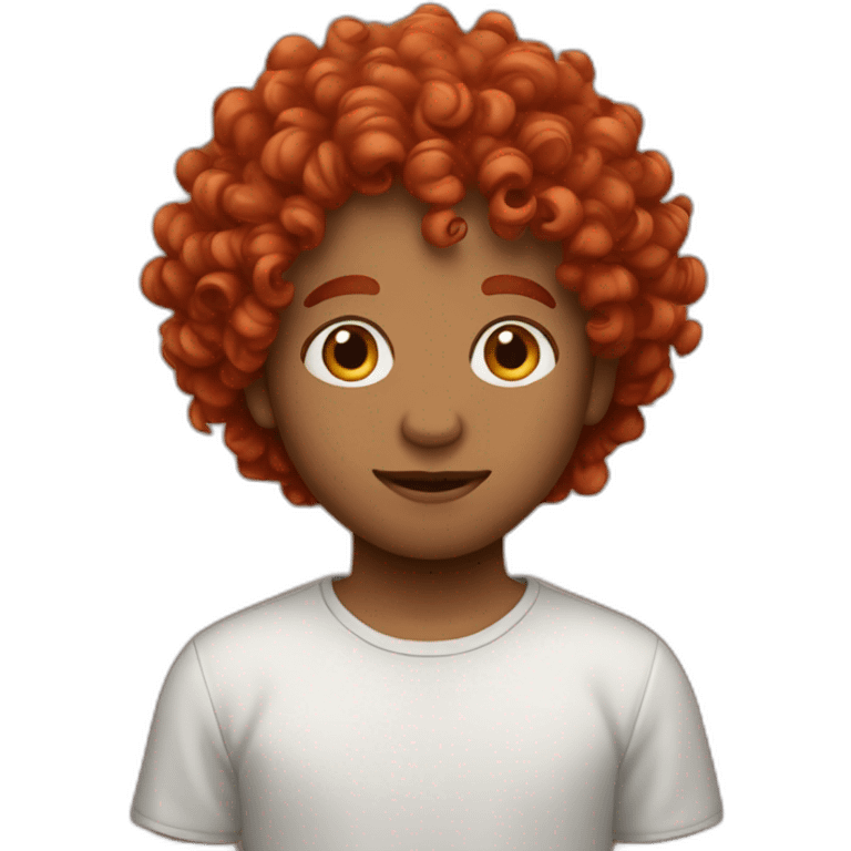 Curly short red hear boy emoji