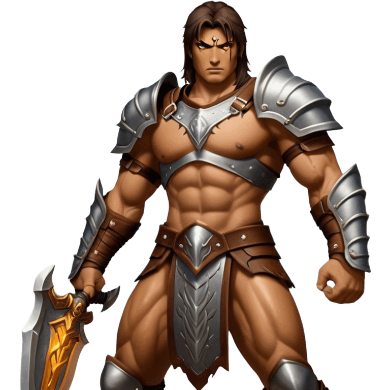 Cinematic Realistic WoW Human Warrior Portrait, captured in a dynamic, battle-ready stance, muscles defined beneath intricately detailed steel armor accented with rich leather. His chiseled visage and determined gaze are rendered with lifelike texture and dynamic natural lighting, high shine, evoking the fierce, relentless spirit of a human warrior in the midst of combat. emoji