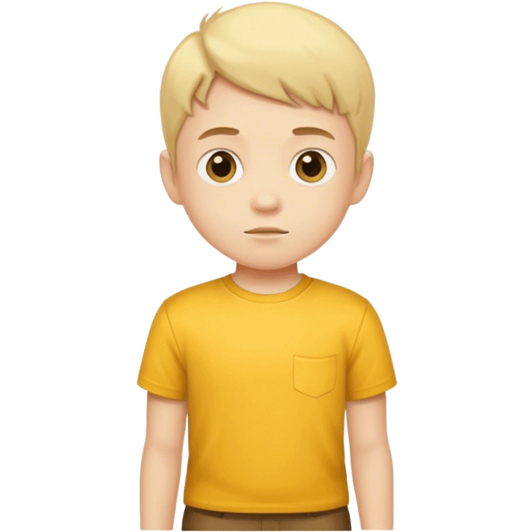 Short boy with yellow on emoji