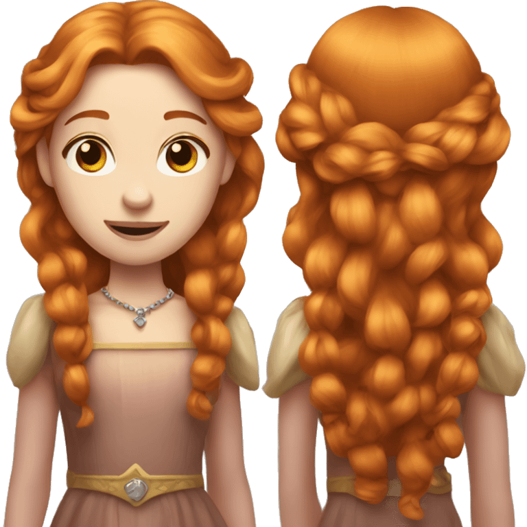 Ginger long hair princess emoji