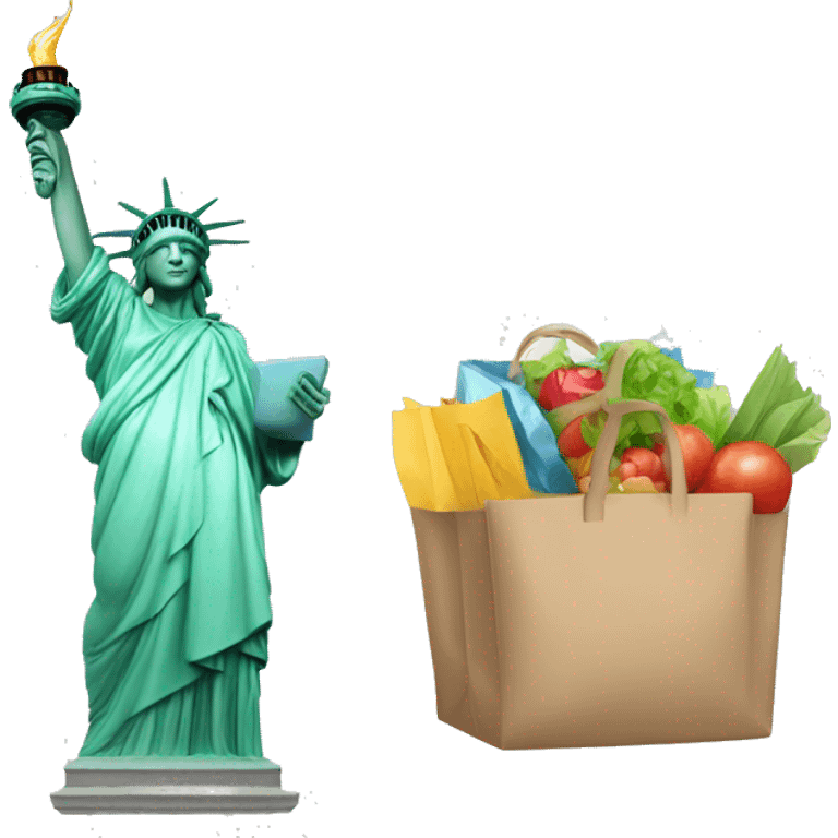 statue of liberty holding shopping b emoji