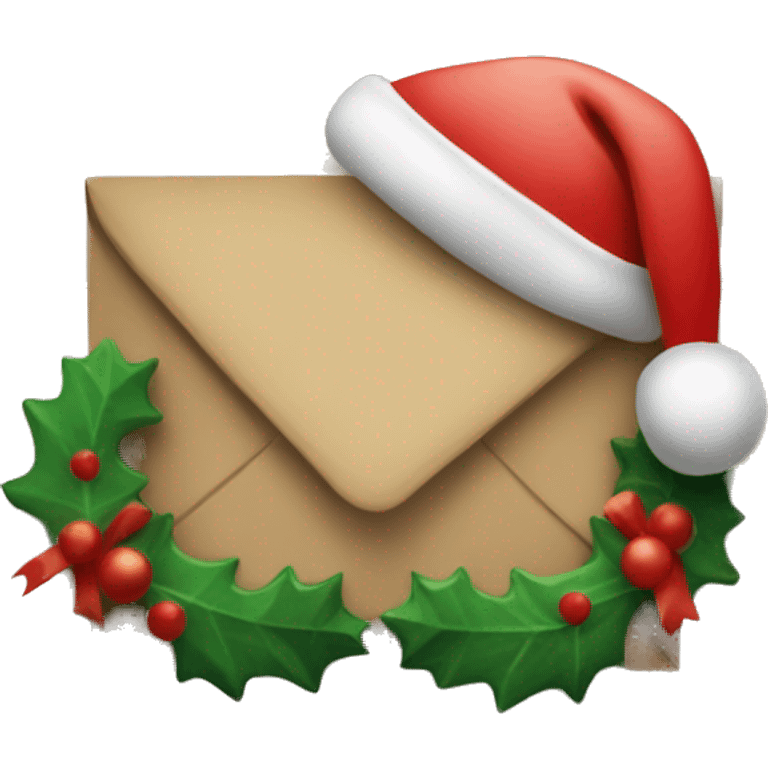 Mail stamp with a Christmas theme  emoji